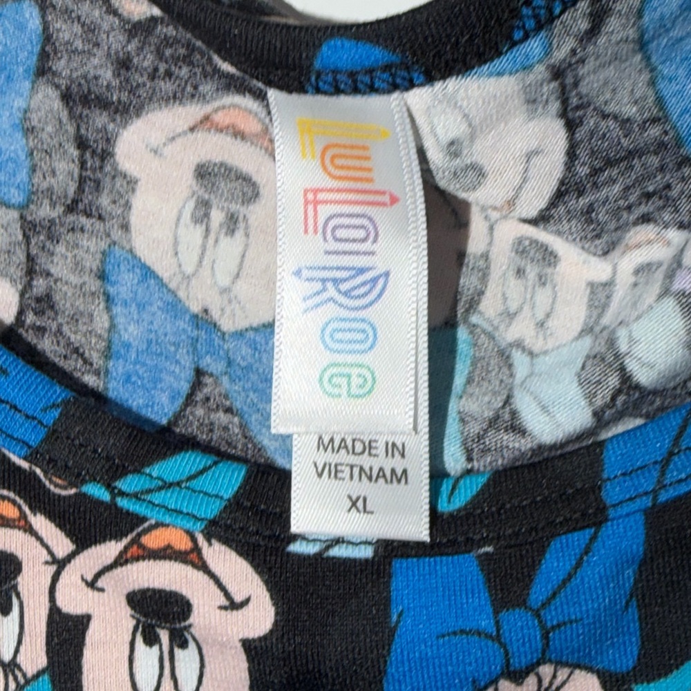 LuLaRoe Black and Blue Graphic T-Shirt